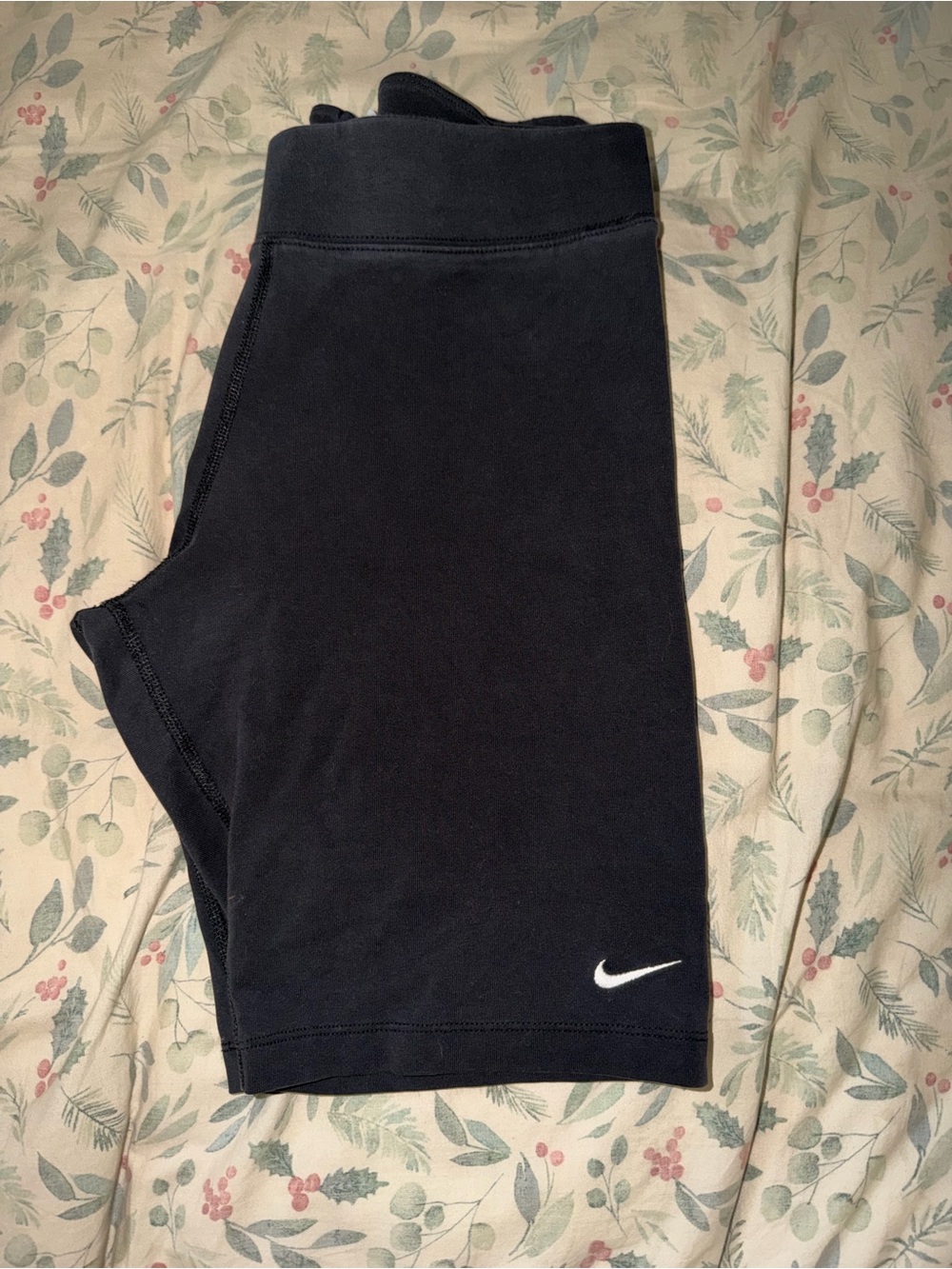 Nike Black Bike Shorts with White Swoosh Accent